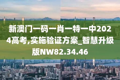新澳门一码一肖一特一中2024高考,实施验证方案_智慧升级版NW82.34.46