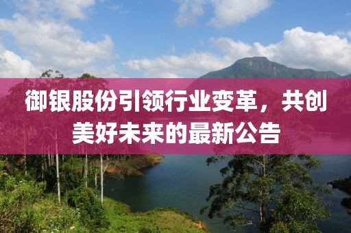御银股份引领行业变革，共创美好未来的最新公告
