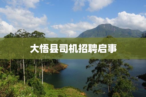 大悟县司机招聘启事