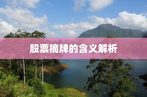 股票摘牌的含义解析