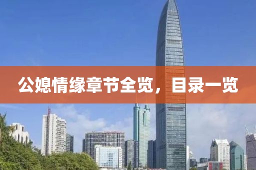 公媳情缘章节全览，目录一览