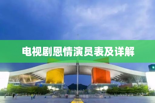 电视剧恩情演员表及详解