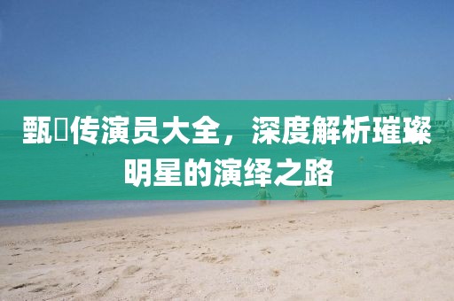 甄嬛传演员大全，深度解析璀璨明星的演绎之路