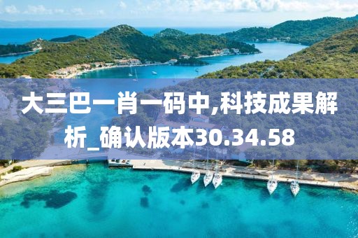 大三巴一肖一码中,科技成果解析_确认版本30.34.58
