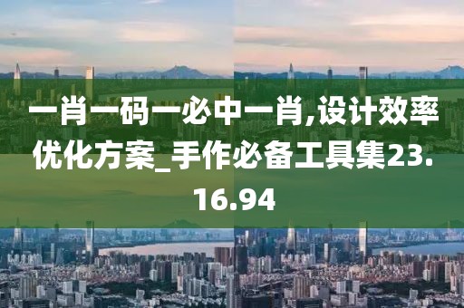 一肖一码一必中一肖,设计效率优化方案_手作必备工具集23.16.94