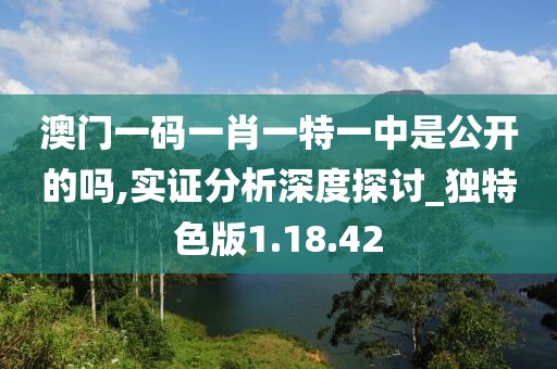 澳门一码一肖一特一中是公开的吗,实证分析深度探讨_独特色版1.18.42