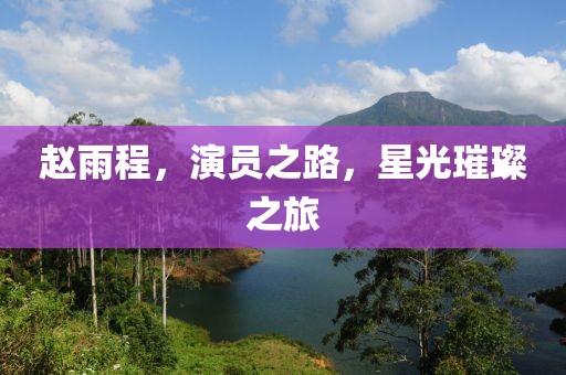 赵雨程，演员之路，星光璀璨之旅