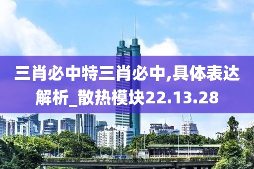 三肖必中特三肖必中,具体表达解析_散热模块22.13.28