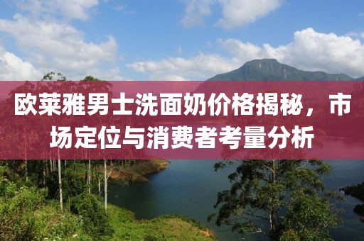 欧莱雅男士洗面奶价格揭秘，市场定位与消费者考量分析