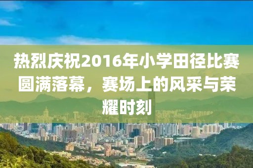 热烈庆祝2016年小学田径比赛圆满落幕，赛场上的风采与荣耀时刻