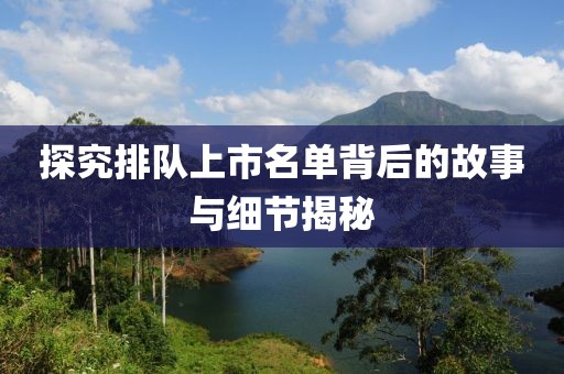 探究排队上市名单背后的故事与细节揭秘