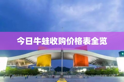 今日牛蛙收购价格表全览