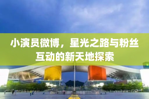 小演员微博，星光之路与粉丝互动的新天地探索