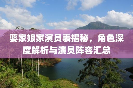 婆家娘家演员表揭秘，角色深度解析与演员阵容汇总