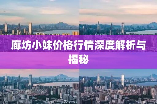 廊坊小妹价格行情深度解析与揭秘