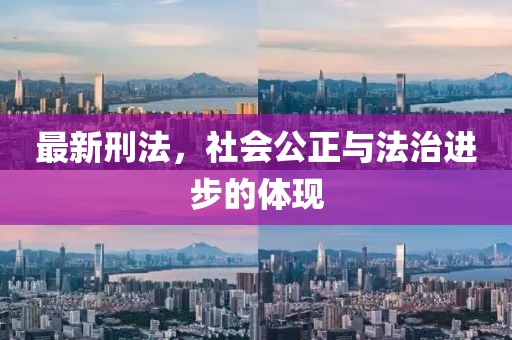 最新刑法，社会公正与法治进步的体现