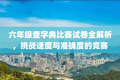 六年级查字典比赛试卷全解析，挑战速度与准确度的竞赛