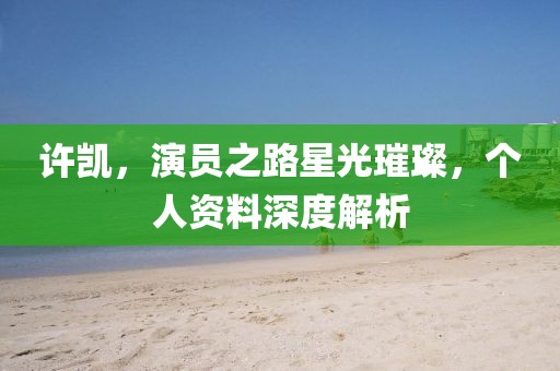 许凯，演员之路星光璀璨，个人资料深度解析