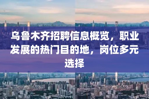 乌鲁木齐招聘信息概览，职业发展的热门目的地，岗位多元选择