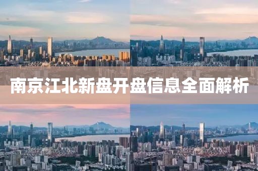 南京江北新盘开盘信息全面解析