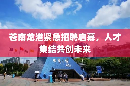 苍南龙港紧急招聘启幕，人才集结共创未来
