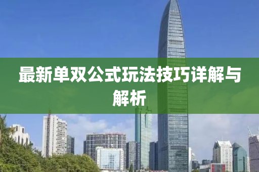最新单双公式玩法技巧详解与解析