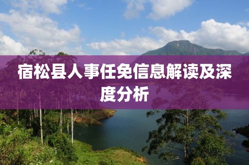 宿松县人事任免信息解读及深度分析