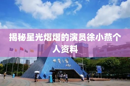 揭秘星光熠熠的演员徐小燕个人资料