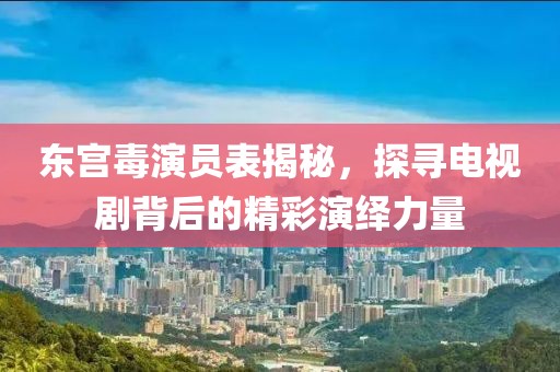 东宫毒演员表揭秘，探寻电视剧背后的精彩演绎力量
