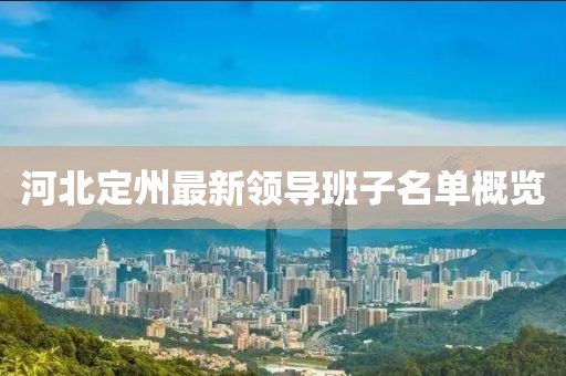 河北定州最新领导班子名单概览