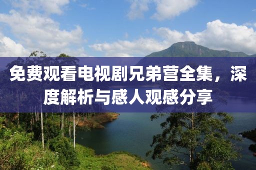 免费观看电视剧兄弟营全集，深度解析与感人观感分享