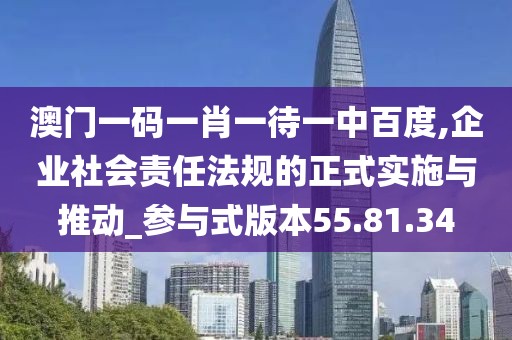 澳门一码一肖一待一中百度,企业社会责任法规的正式实施与推动_参与式版本55.81.34