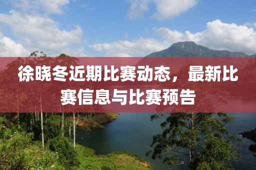徐晓冬近期比赛动态，最新比赛信息与比赛预告