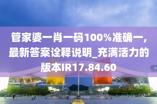 管家婆一肖一码100%准确一,最新答案诠释说明_充满活力的版本IR17.84.60